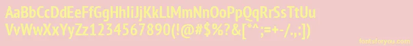 Ptn77fW Font – Yellow Fonts on Pink Background