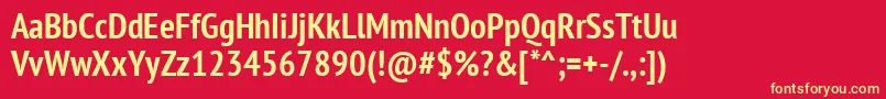 Ptn77fW Font – Yellow Fonts on Red Background