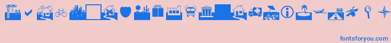 Saiba mais sobre a fonte Webding0 Fonte Webding0 – fontes azuis em um fundo rosa