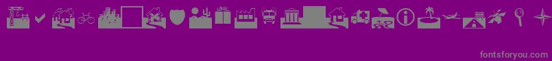Webding0-Schriftart – Graue Schriften auf violettem Hintergrund