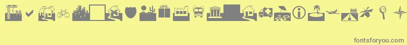 Czcionka Webding0 – szare czcionki na żółtym tle