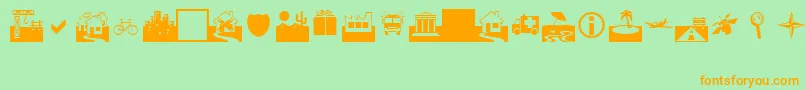 Fonte Webding0 – fontes laranjas em um fundo verde