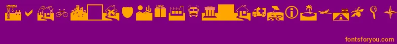 Webding0 Font – Orange Fonts on Purple Background