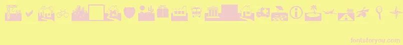 Шрифт Webding0 – розовые шрифты на жёлтом фоне