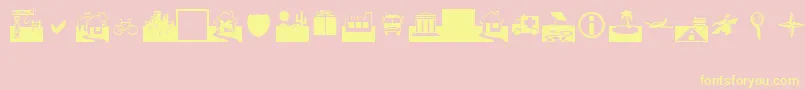 Webding0-Schriftart – Gelbe Schriften auf rosa Hintergrund
