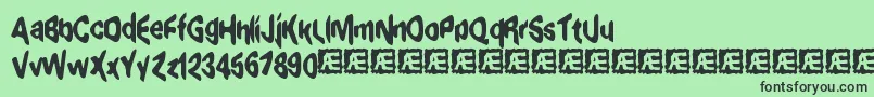 ExaggerateBrk Font – Black Fonts on Green Background