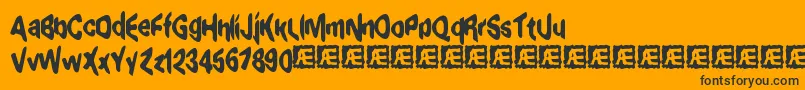 ExaggerateBrk-Schriftart – Schwarze Schriften auf orangefarbenem Hintergrund