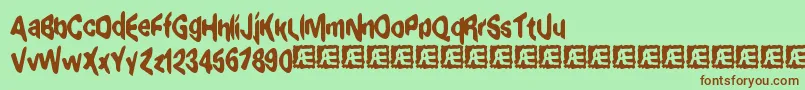 ExaggerateBrk Font – Brown Fonts on Green Background