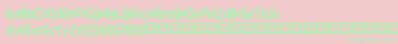 fuente ExaggerateBrk – Fuentes Verdes Sobre Fondo Rosa