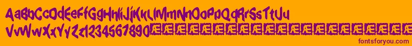 ExaggerateBrk Font – Purple Fonts on Orange Background