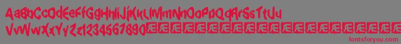 ExaggerateBrk Font – Red Fonts on Gray Background