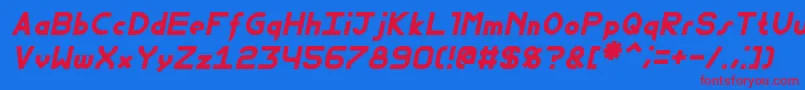 FewtBoldItalic Font – Red Fonts on Blue Background