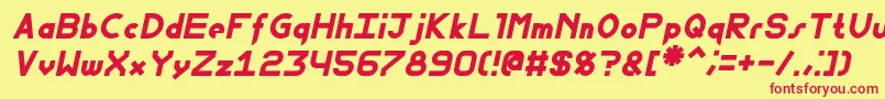 FewtBoldItalic Font – Red Fonts on Yellow Background