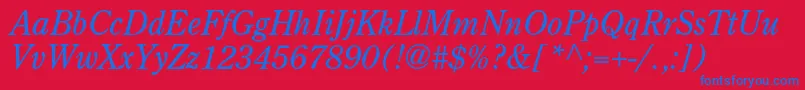 AgcenturioncItalic Font – Blue Fonts on Red Background