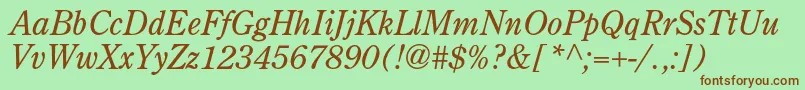 AgcenturioncItalic Font – Brown Fonts on Green Background