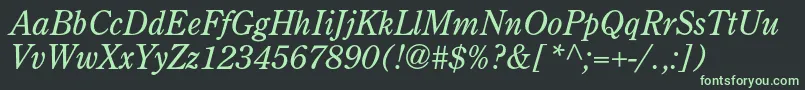 フォントAgcenturioncItalic – 黒い背景に緑の文字