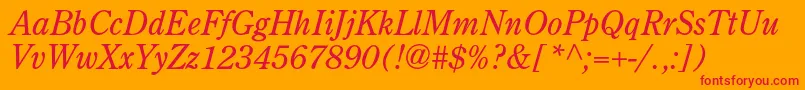 AgcenturioncItalic Font – Red Fonts on Orange Background