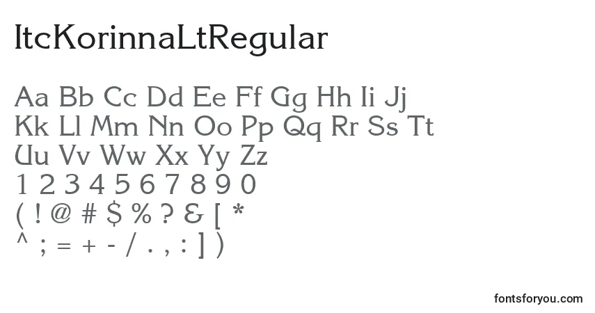 Fuente ItcKorinnaLtRegular - alfabeto, números, caracteres especiales