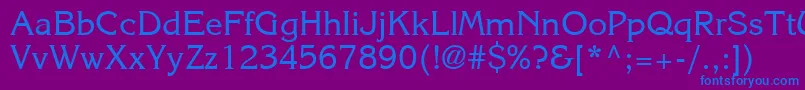 フォントItcKorinnaLtRegular – 紫色の背景に青い文字