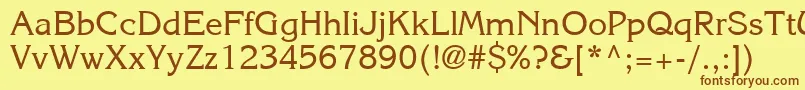 Шрифт ItcKorinnaLtRegular – коричневые шрифты на жёлтом фоне