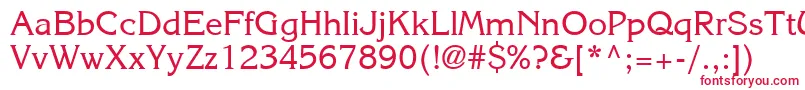 フォントItcKorinnaLtRegular – 白い背景に赤い文字