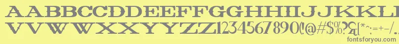 フォントLetmeride – 黄色の背景に灰色の文字