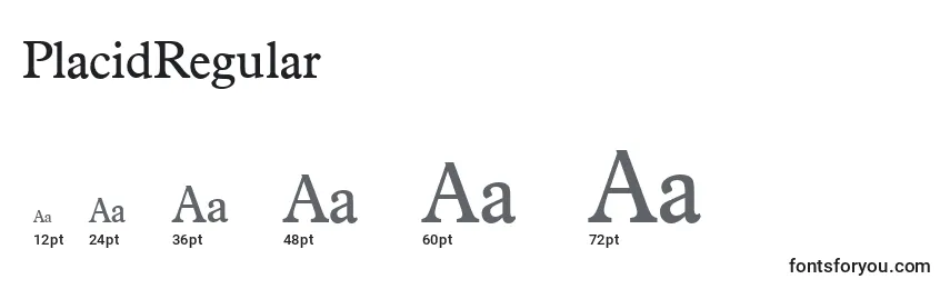 PlacidRegular Font Sizes