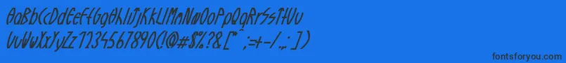 フォントGuazhiruItalic – 黒い文字の青い背景