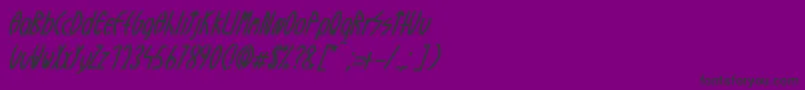 GuazhiruItalic-Schriftart – Schwarze Schriften auf violettem Hintergrund