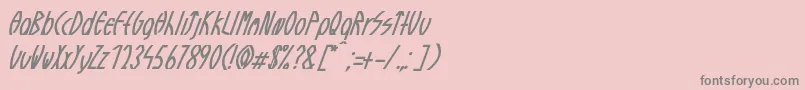 GuazhiruItalic Font – Gray Fonts on Pink Background