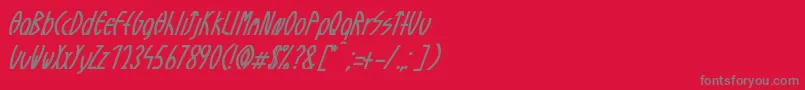 フォントGuazhiruItalic – 赤い背景に灰色の文字