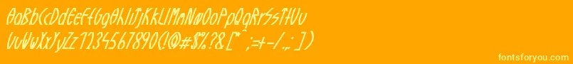 GuazhiruItalic Font – Yellow Fonts on Orange Background