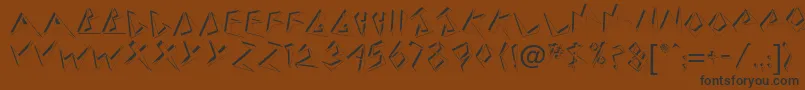 フォントBeerdbNormal – 黒い文字が茶色の背景にあります