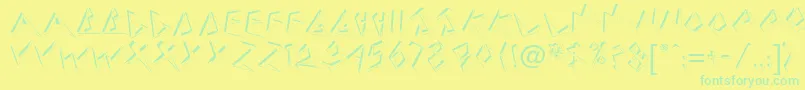 BeerdbNormal-Schriftart – Grüne Schriften auf gelbem Hintergrund