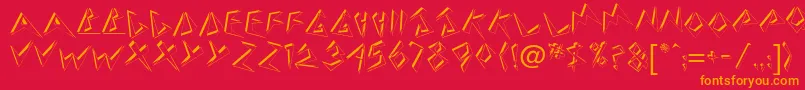 BeerdbNormal-Schriftart – Orangefarbene Schriften auf rotem Hintergrund