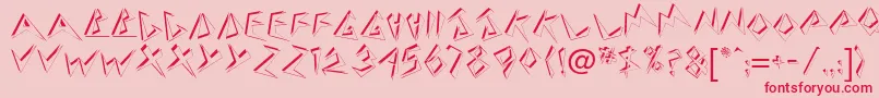 BeerdbNormal-Schriftart – Rote Schriften auf rosa Hintergrund