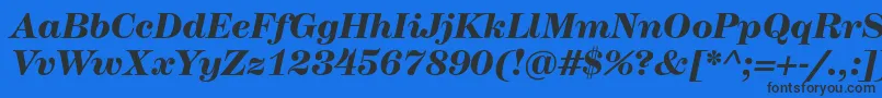 Шрифт HerculesmediumBolditalic – чёрные шрифты на синем фоне