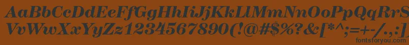 HerculesmediumBolditalic-Schriftart – Schwarze Schriften auf braunem Hintergrund