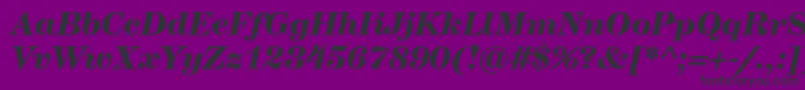HerculesmediumBolditalic-fontti – mustat fontit violetilla taustalla