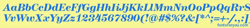 HerculesmediumBolditalic Font – Blue Fonts on Yellow Background