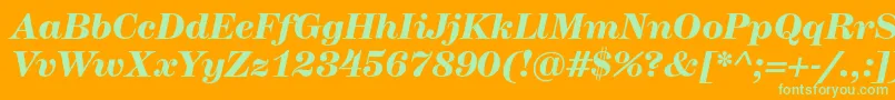 HerculesmediumBolditalic Font – Green Fonts on Orange Background