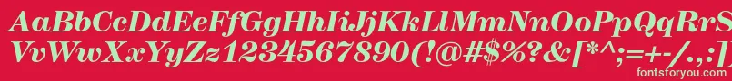 HerculesmediumBolditalic Font – Green Fonts on Red Background