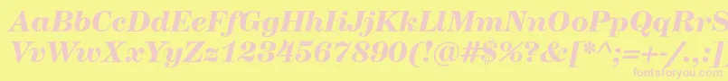 HerculesmediumBolditalic Font – Pink Fonts on Yellow Background