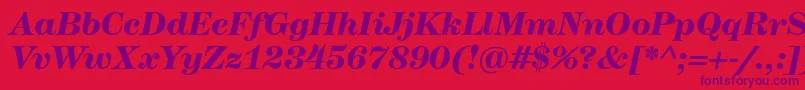 HerculesmediumBolditalic Font – Purple Fonts on Red Background