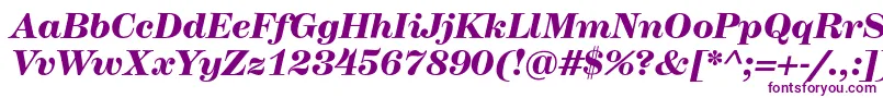 Fonte HerculesmediumBolditalic – fontes roxas em um fundo branco