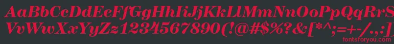HerculesmediumBolditalic-Schriftart – Rote Schriften auf schwarzem Hintergrund