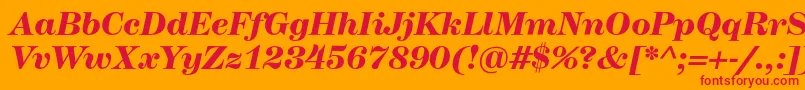 Czcionka HerculesmediumBolditalic – czerwone czcionki na pomarańczowym tle