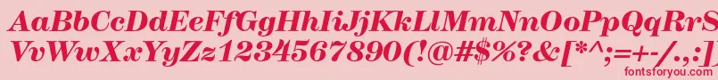 HerculesmediumBolditalic Font – Red Fonts on Pink Background