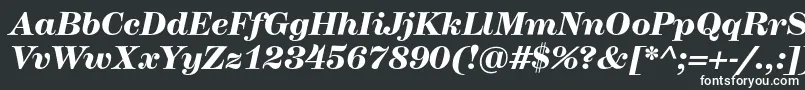 HerculesmediumBolditalic-fontti – valkoiset fontit mustalla taustalla