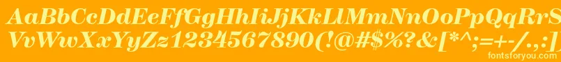 HerculesmediumBolditalic Font – Yellow Fonts on Orange Background